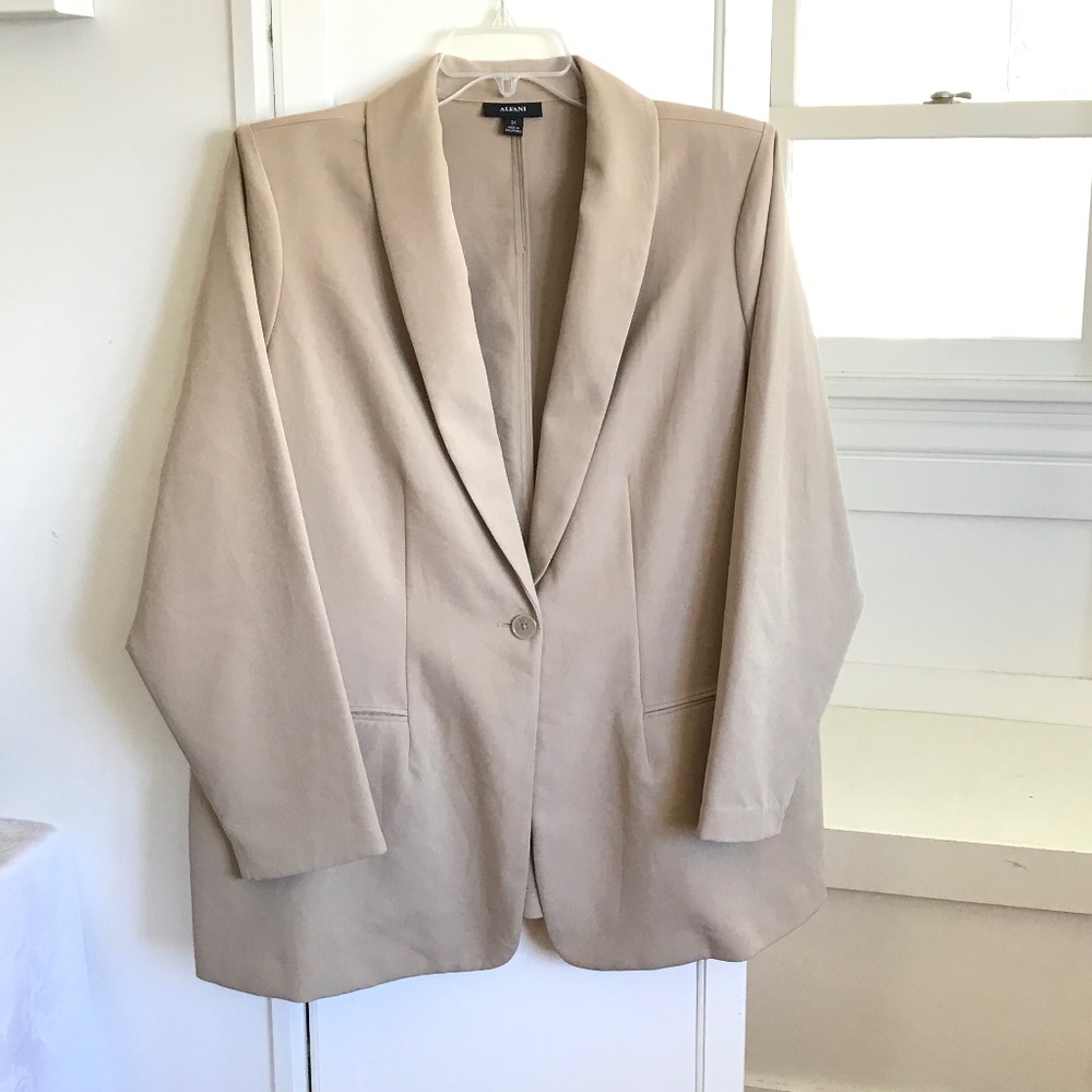 ALFANI One Button Blazer Jacket Tan Women’s Plus Size 2X